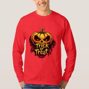 Spooky "Trick or Treat" Pumpkin Halloween Art T-Shirt