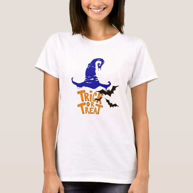Spooky Trick Or Treat Shirt - Halloween Witch (Front)