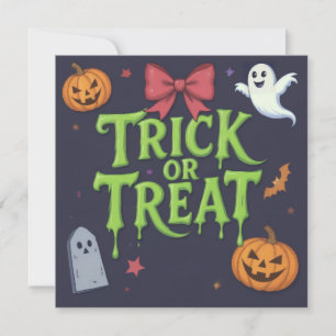 Spooky Trick or Treat Slime Halloween Invitation