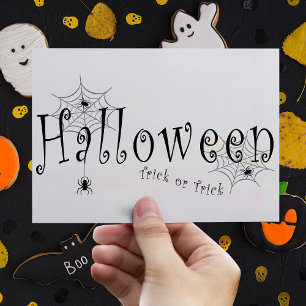 Spooky Trick or Trick Halloween Spider Design Postcard