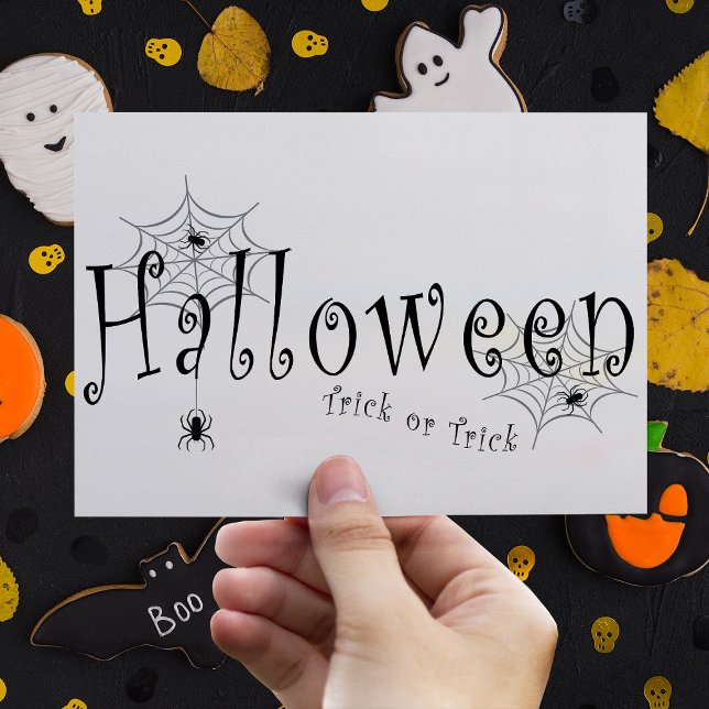 Spooky Trick or Trick Halloween Spider Design Postcard (Creator Uploaded)
