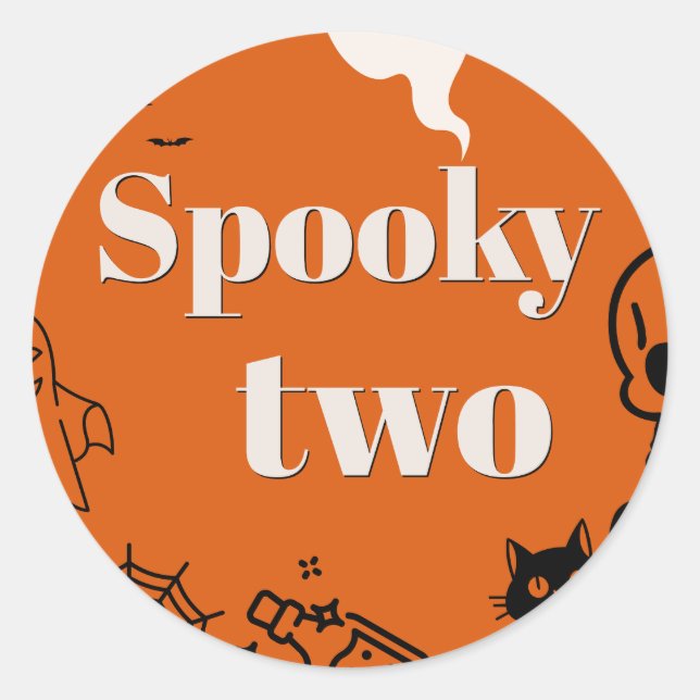 SPOOKY TWO BIRTHDAY STICKERS (Front)