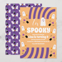Spooky Two Groovy Letters Halloween Ghost Party In