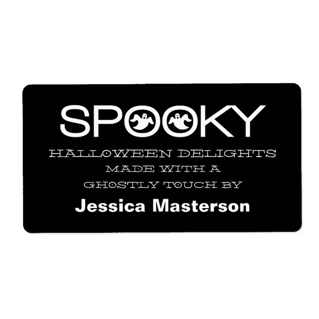 Spooky Typography Halloween Baking Labels (Front)