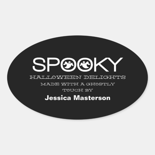 Spooky Typography Halloween Baking Stickers (Front)
