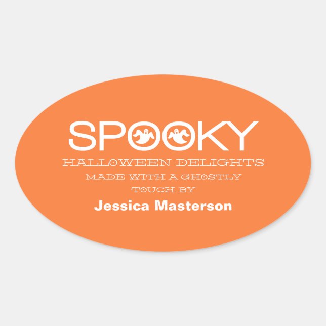 Spooky Typography Halloween Baking Stickers (Front)