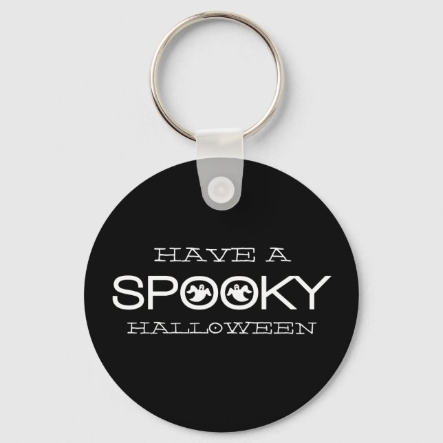Spooky Typography Halloween Keychain (Front)