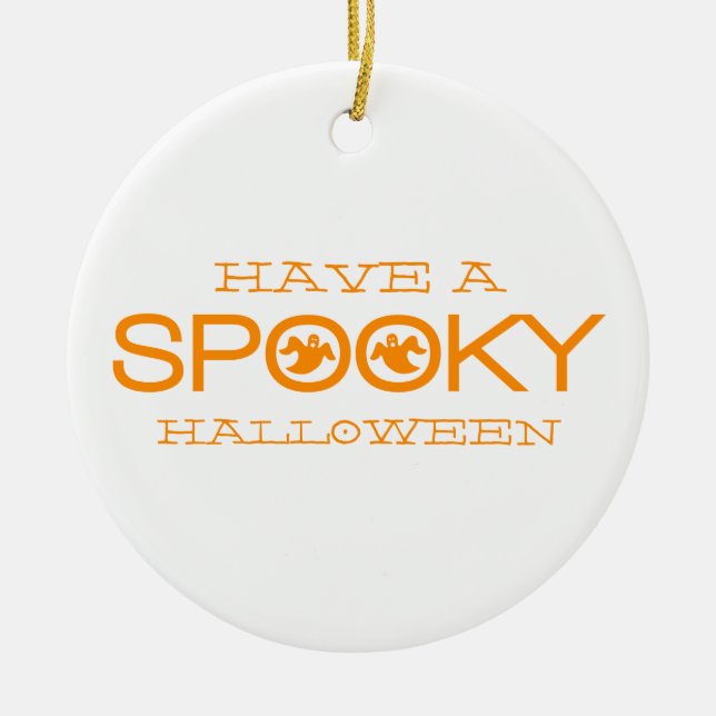 Spooky Typography Halloween Ornament (Front)