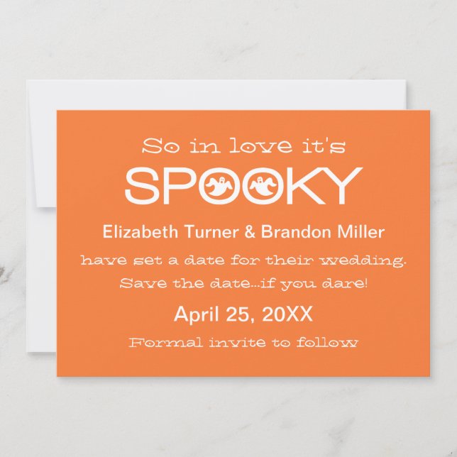 Spooky Typography Halloween Save the Date (Front)