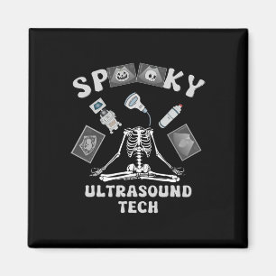 Spooky Ultrasound Tech Skeleton Halloween Costume Magnet