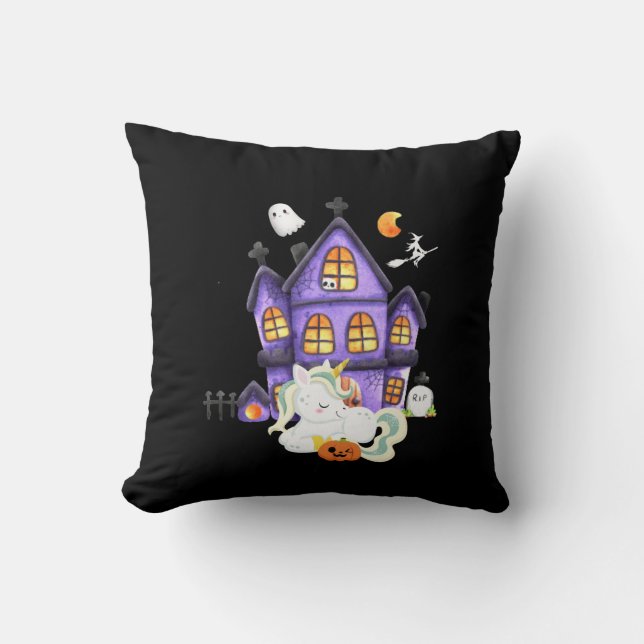 Spooky Unicorn Cushion (Front)