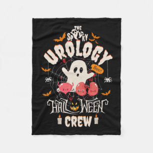 Spooky Urology Halloween Crew Cute Ghost Nurse Stu Fleece Blanket