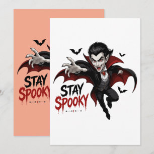 Spooky Vampire Cartoon Thank You Card
