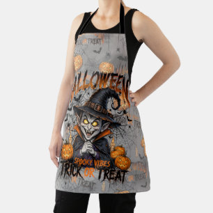 Spooky Vampire Halloween Kitchen Apron