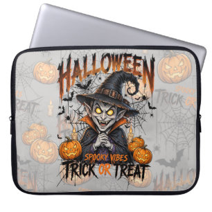 Spooky Vampire Halloween Laptop Sleeve