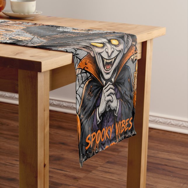 Spooky Vampire Halloween Table Runner (In Situ)