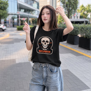 Spooky Vampire Skull Sticker Art T-Shirt