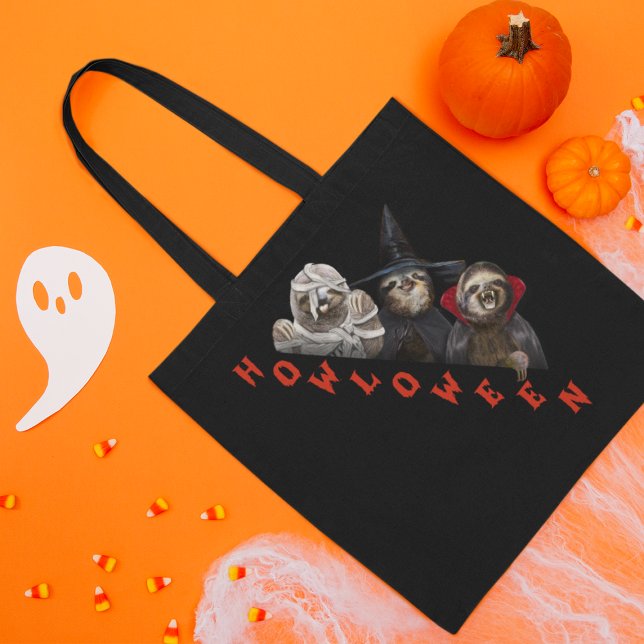 Spooky Vampire Witch Zombie Sloth Happy Halloween Tote Bag (Creator Uploaded)