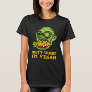 Spooky Vegan Zombie Eating Carrot T-Shirt