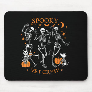 Spooky Vet Ccrew Skeleton Dancing Veterinary Med Mouse Pad