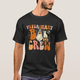Spooky Veterinary Boo Crew Veterinarian Halloween  T-Shirt