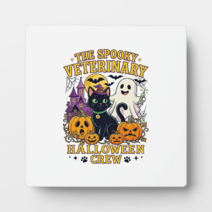Spooky Veterinary Halloween Crew Black Cat Ghost P Plaque
