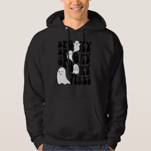 Spooky Vibes Boo Halloween  Cute Ghost Boo Hoodie