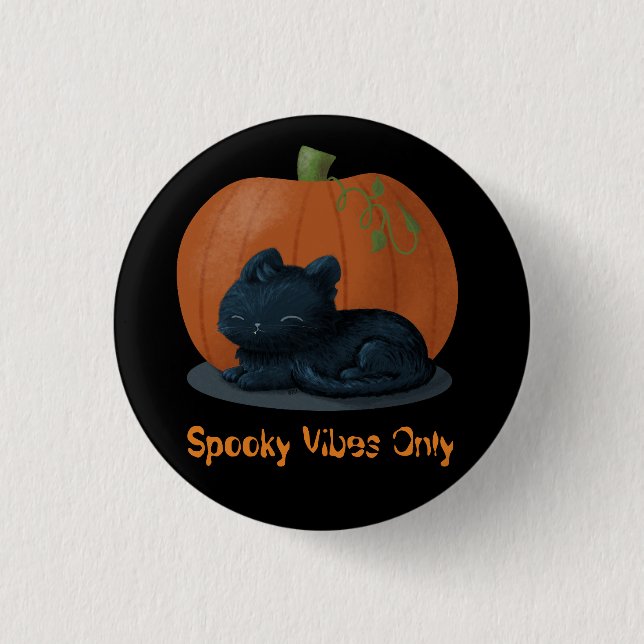 Spooky Vibes Cat Halloween 3 Cm Round Badge (Front)
