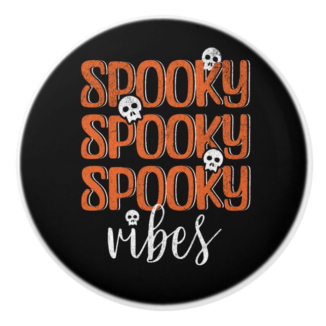 Spooky vibes ceramic knob (Front)