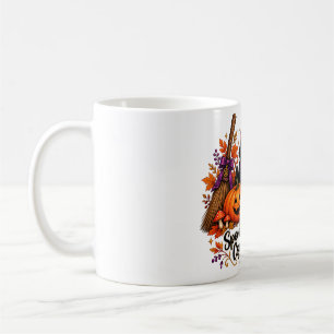 Spooky Vibes Cozy Nights Halloween Witch Cat Coffee Mug