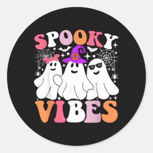 Spooky Vibes Funny Ghost Halloween Costume Classic Round Sticker