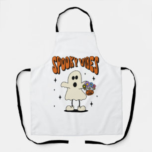 Spooky vibes ghost apron