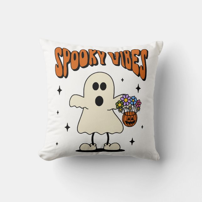 Spooky vibes ghost cushion (Front)