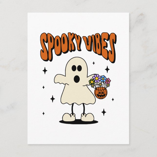 Spooky vibes ghost enclosure card (Front)