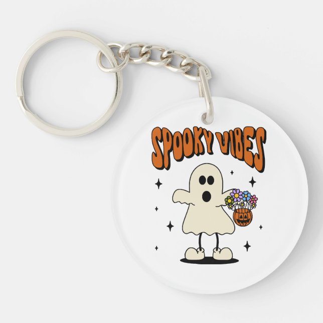 Spooky vibes ghost key ring (Front)