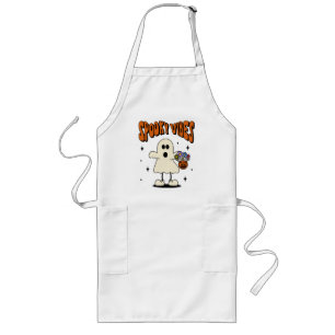 Spooky vibes ghost long apron