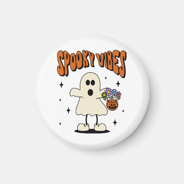 Spooky vibes ghost magnet (Front)