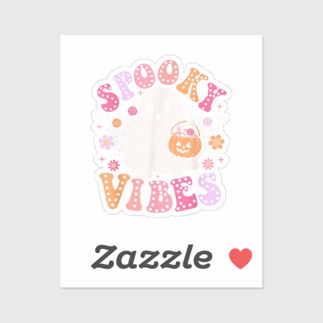 Spooky Vibes Ghost Retro Groovy Halloween (Sheet)