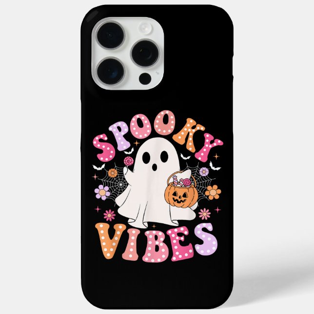 Spooky Vibes Ghost Retro Groovy Halloween Case-Mate iPhone Case (Back)