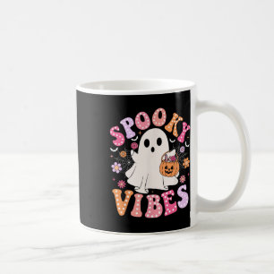 Spooky Vibes Ghost Retro Groovy Halloween Women Gi Coffee Mug