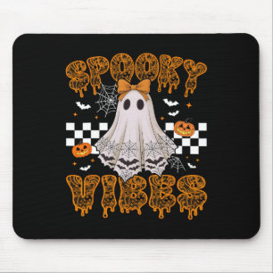 Spooky Vibes Ghost Retro Groovy Halloween Women Gi Mouse Pad