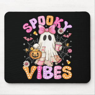 Spooky Vibes Ghost Retro Groovy Halloween Women Gi Mouse Pad