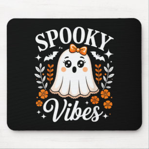Spooky Vibes Ghost Retro Groovy Halloween Women Gi Mouse Pad