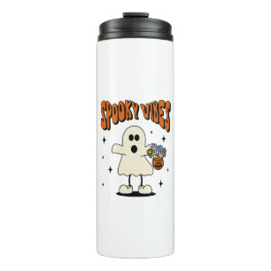 Spooky vibes ghost thermal tumbler