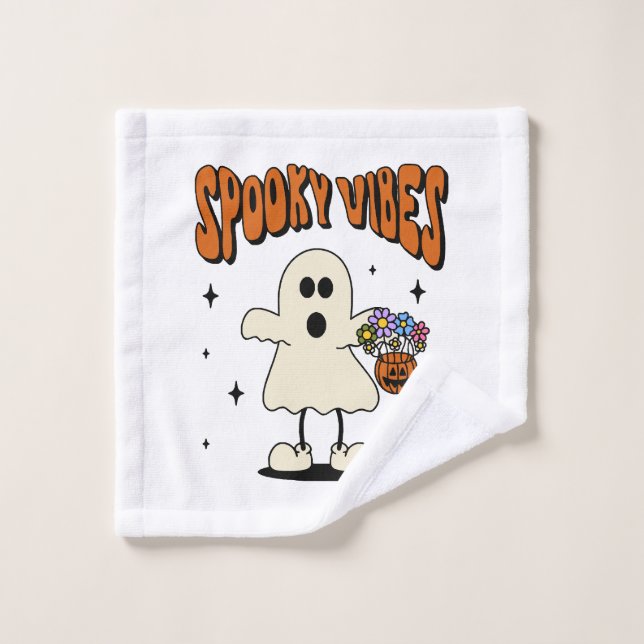 Spooky vibes ghost wash cloth (Wash Cloth)