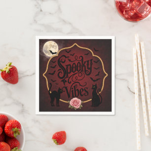 Spooky Vibes Gothic Halloween Napkin