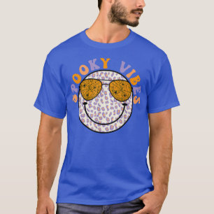 Spooky Vibes Groovy Smiling Face With Sunglasses H T-Shirt
