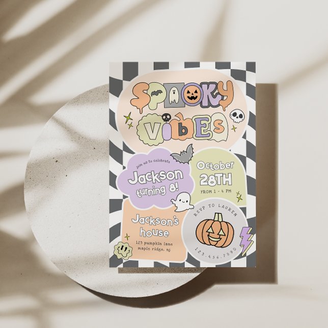Spooky Vibes Halloween Birthday Invitation (Creator Uploaded)