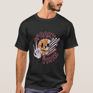 Spooky Vibes Halloween Costumes Smile Face Skull L T-Shirt