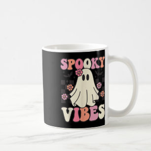 Spooky Vibes Halloween Ghost Costume Retro Groovy Coffee Mug